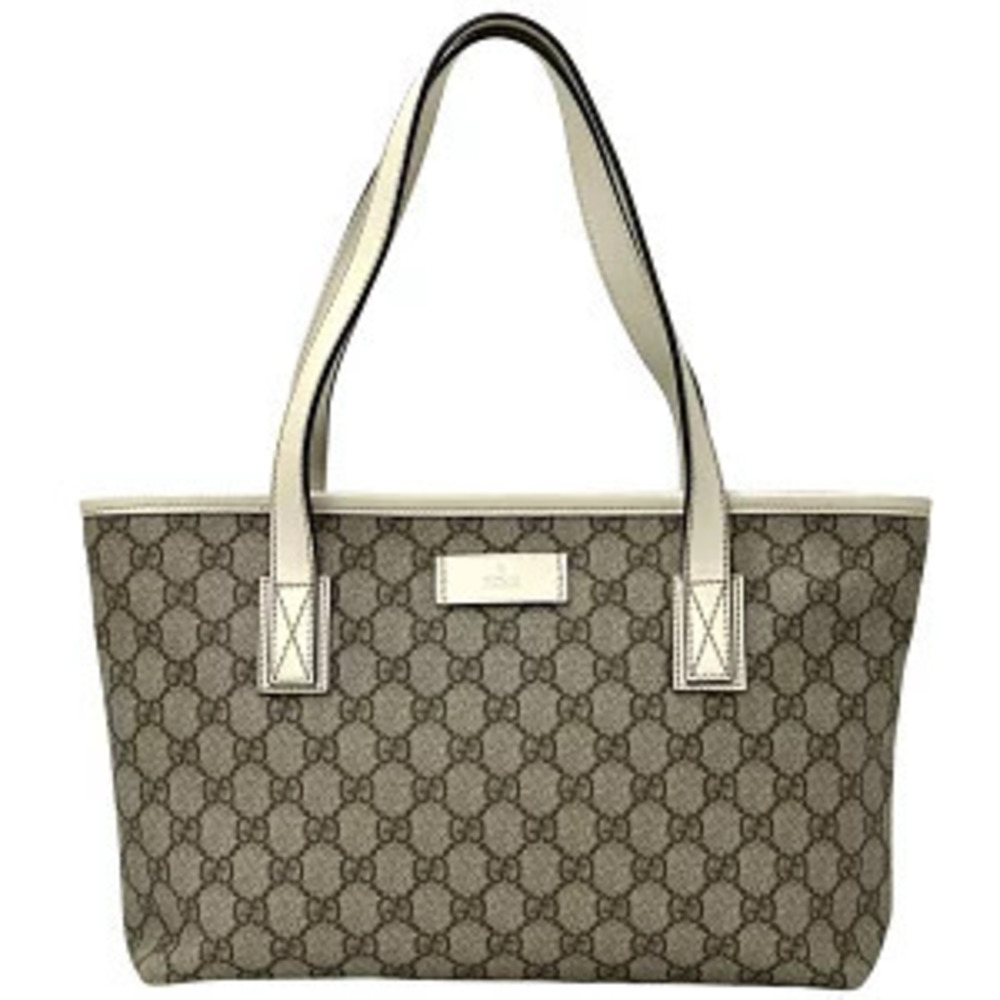 Gucci Bag GG Supreme Tote Brown White